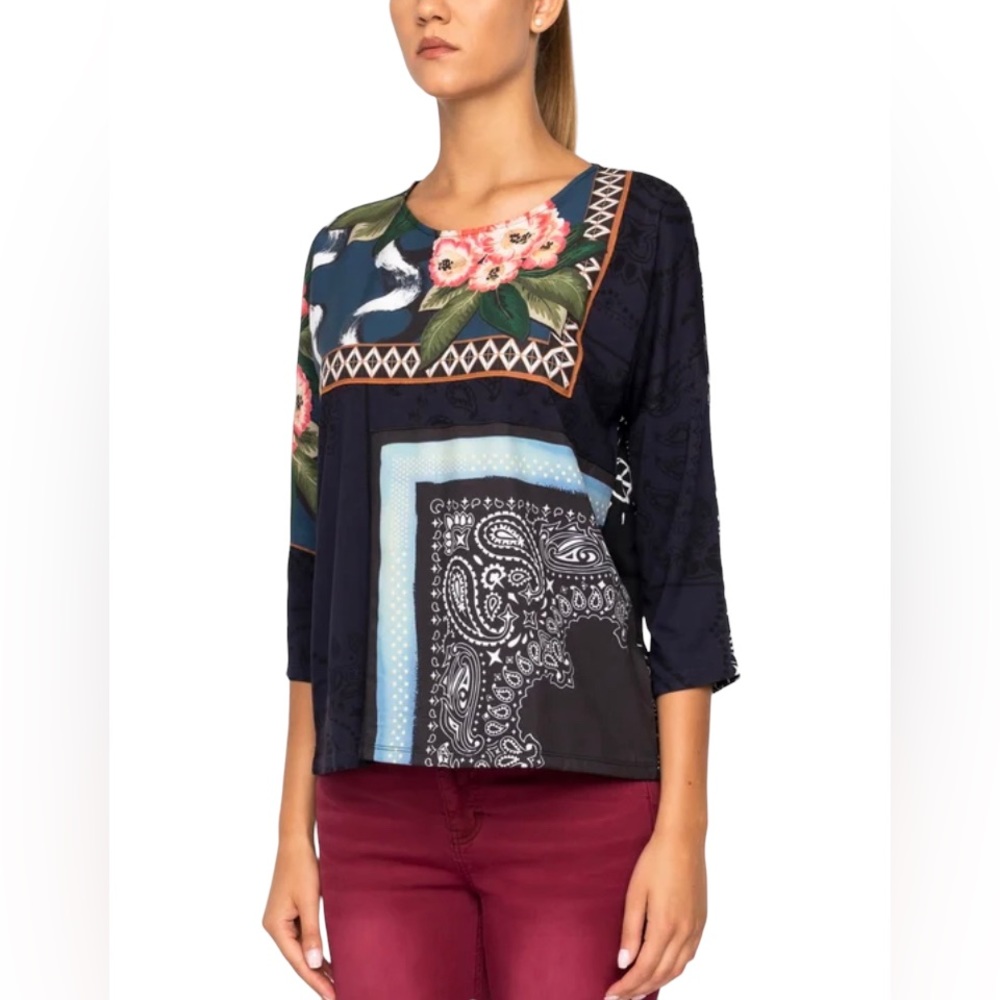 Desigual Audrie Multicolored Patterned Top Style 19WWTKBI